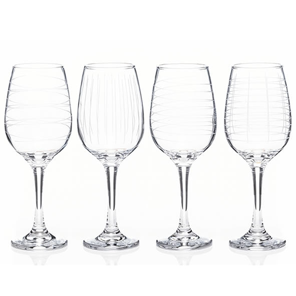 Newgrange Livinh Clear Cut Wine Glasses Set of 4