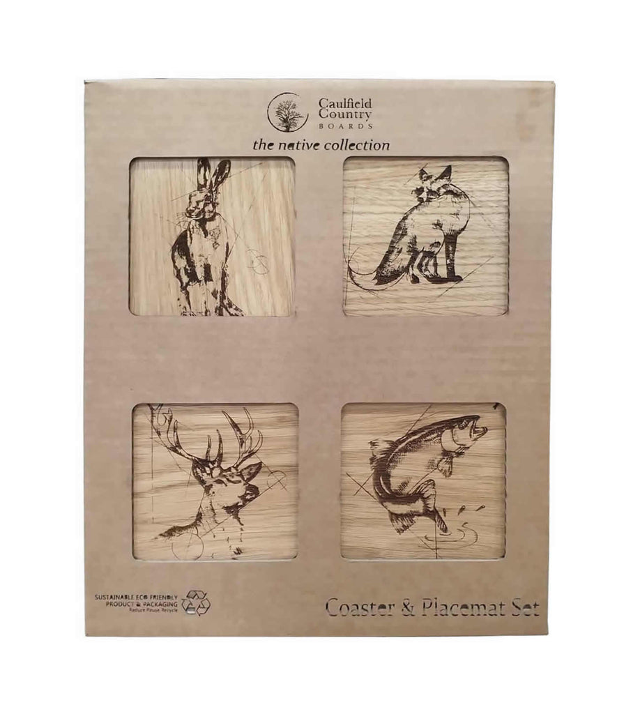 Caulfield Country Boards Coaster & Placemat Set