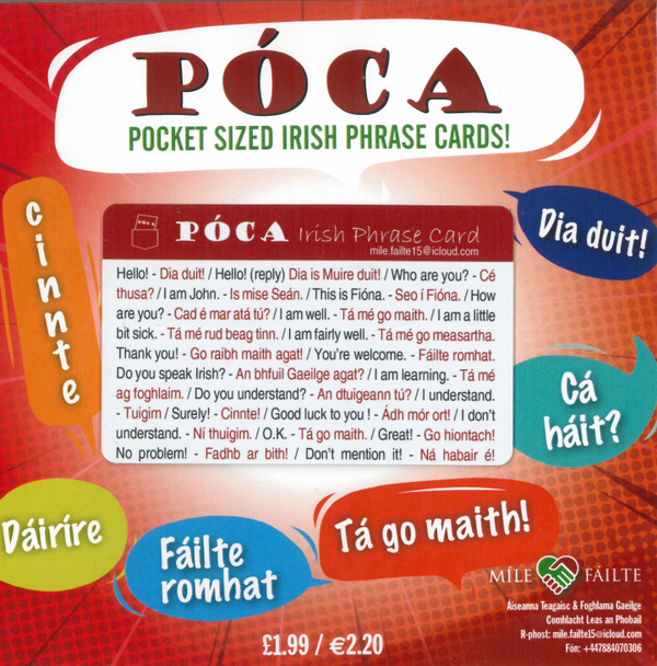 Póca Irish Language Phrase Cards