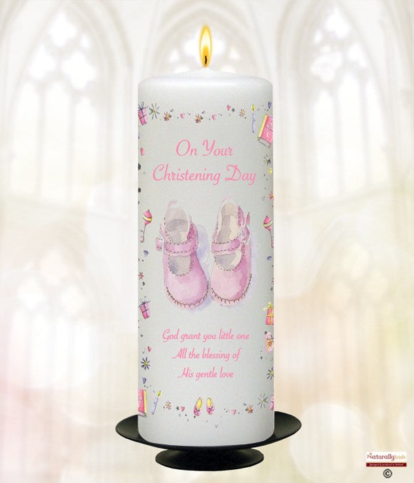 Baby Christening Candle Baby Booties
