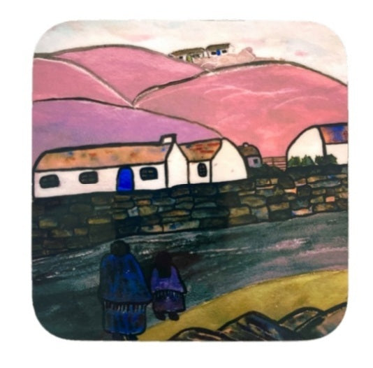 Kathryn McErlean Pink Rolling Hills Coaster