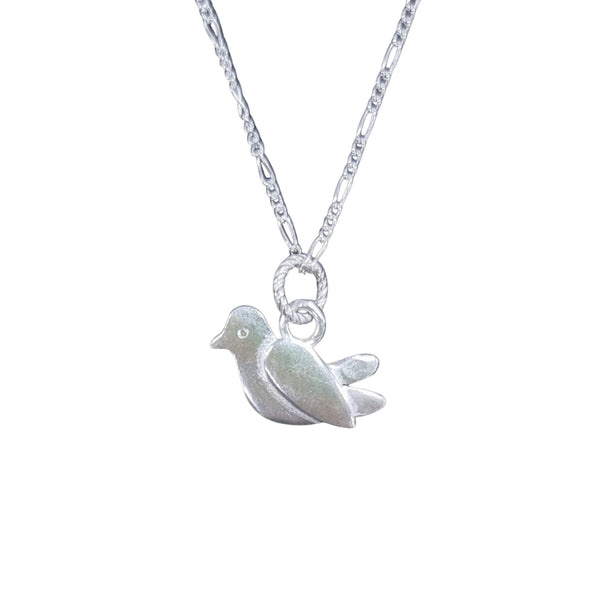 delicate bird pendant - silver