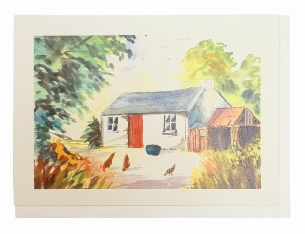 Kathryn McErlean Watercolour Old Cottage Greeting Card