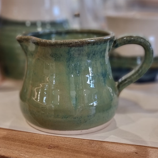 CH Pottery Small Milk Jug Green With Hint Of Blue