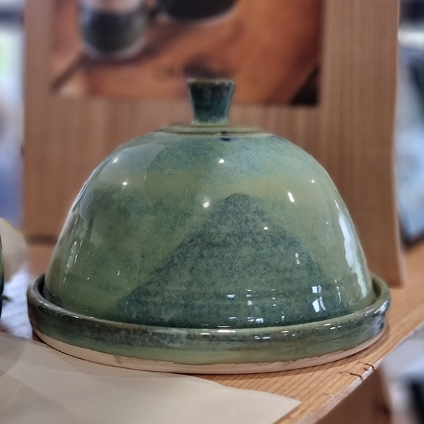 CH Pottery Butter Dish Green