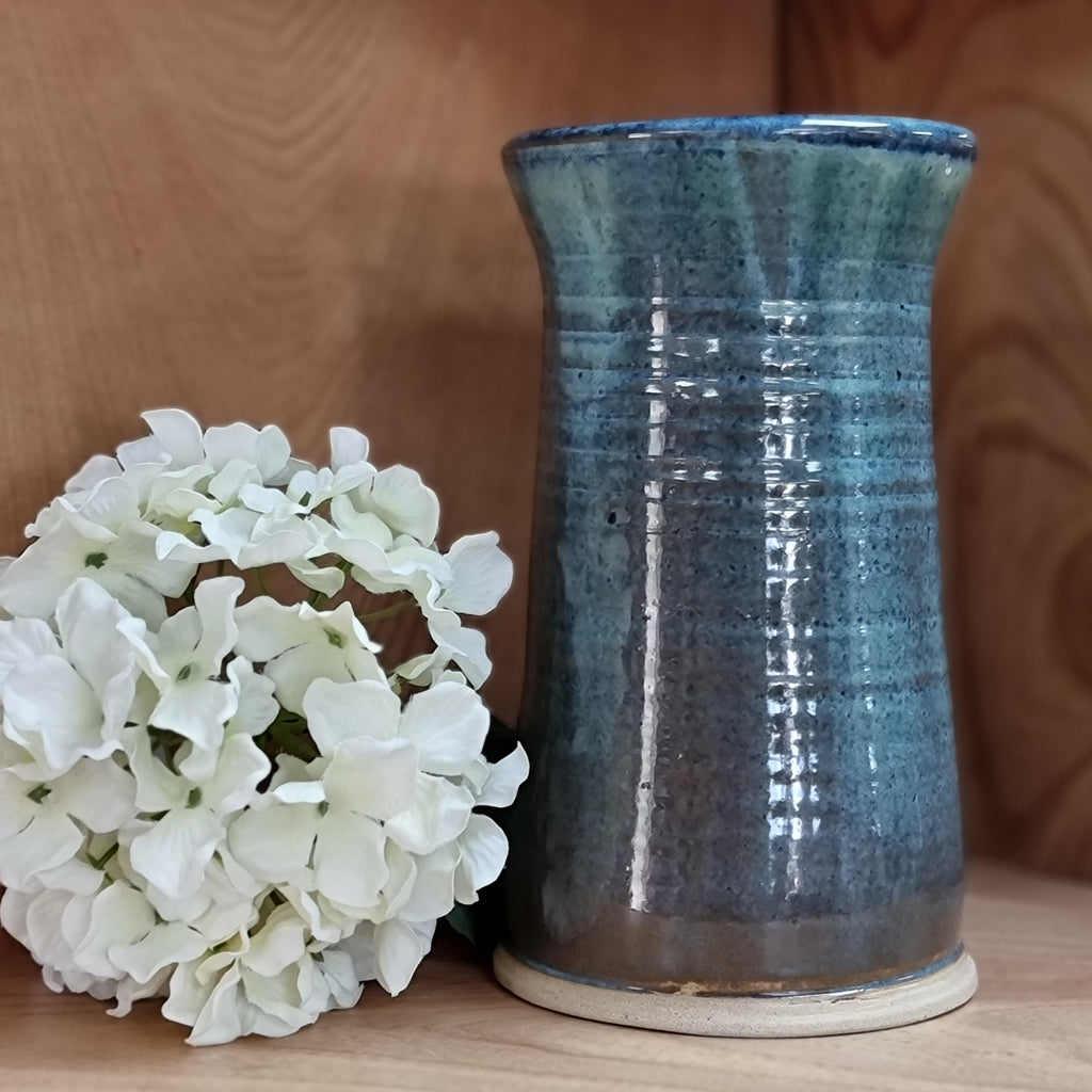 CH Pottery Vase Blue, Brown & Greys