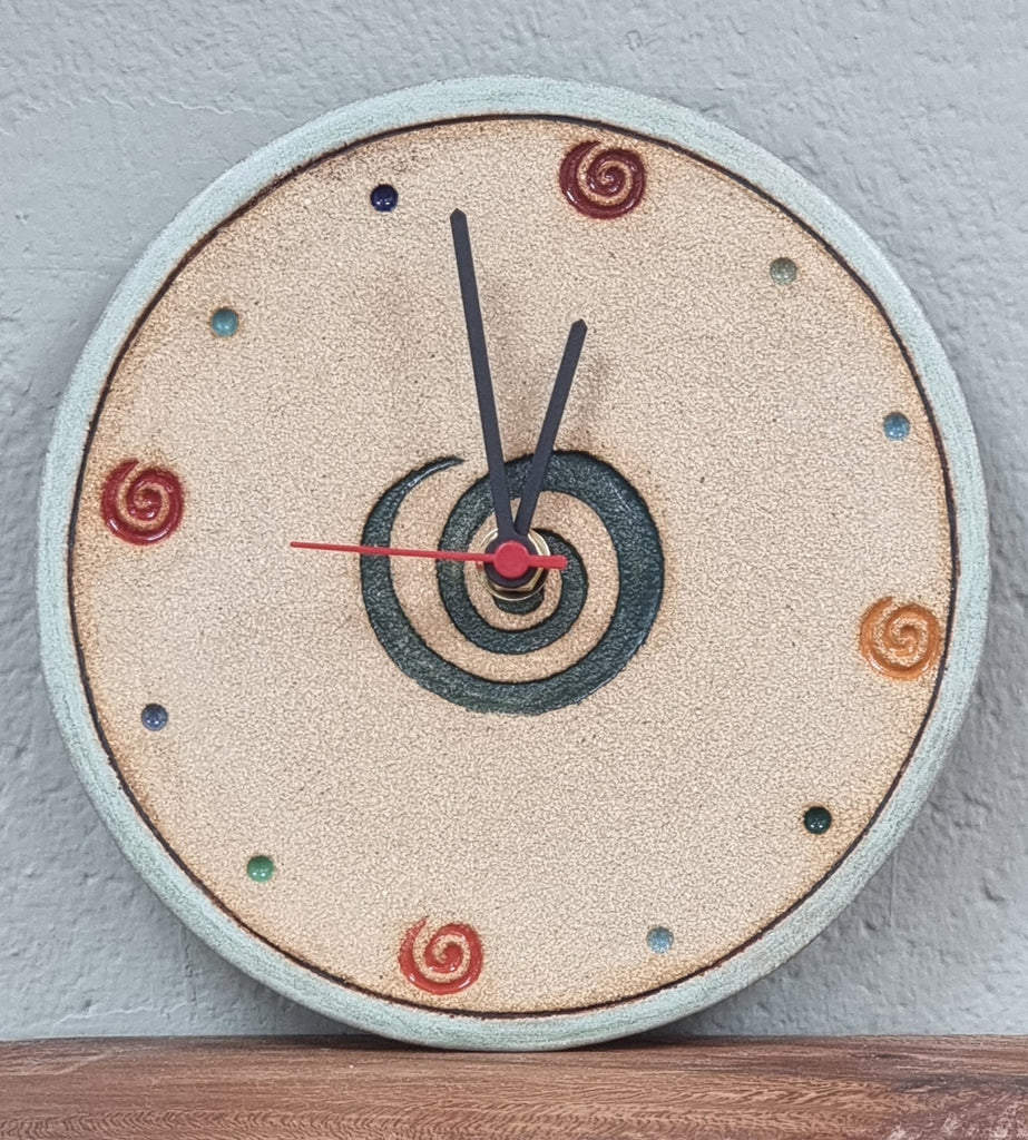 Michelle Butler Ceramics Celtic Spiral Clock Medium