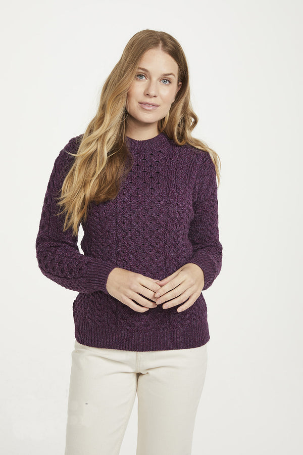 Aran Woollen Mills 100% Merino Ladies Traditional Sweater