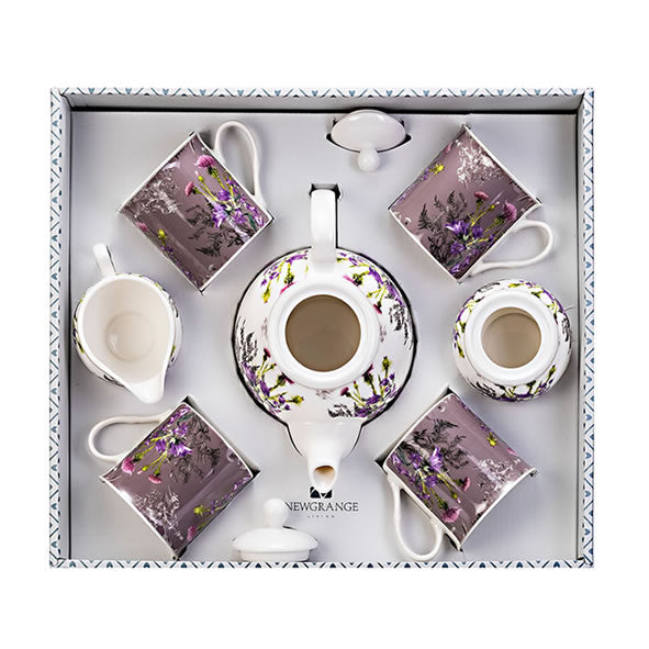 Newgrange Living Purple Thistle Tea  Set - 7 Piece