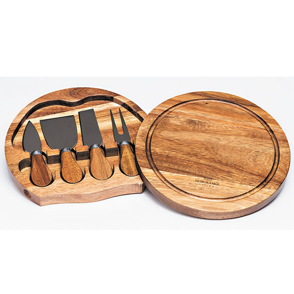 Newgrange Living Round Cheeseboard with Four Knives