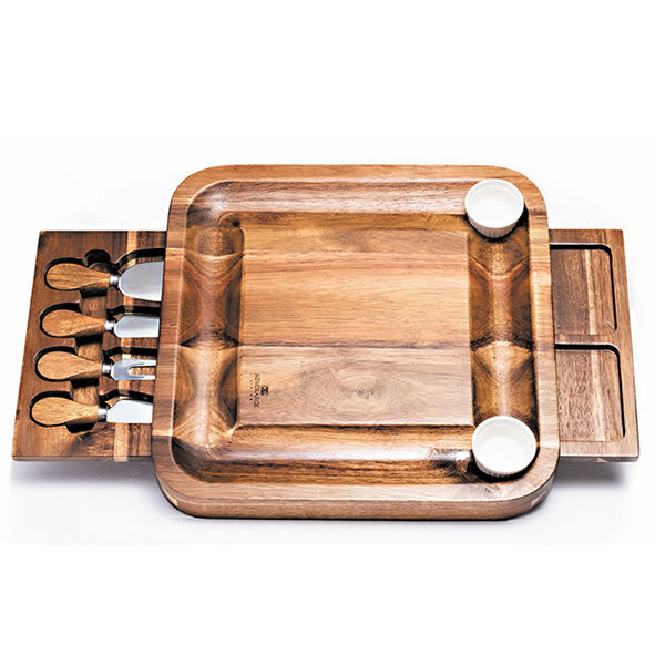 Newgrange Living Rectangular Cheeseboard with Knives & Dishes