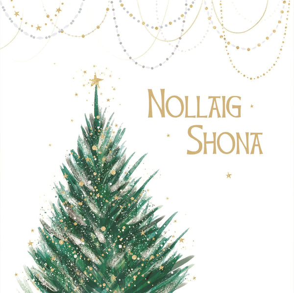 The Glen Gallery Box of 10 Christmas Cards Christmas Tree Nollaig Shona
