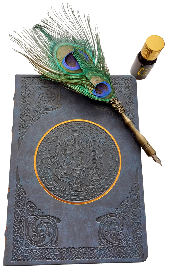 The Celtic Card Team Small Blue Faux Leather Celtic Spiral Journal