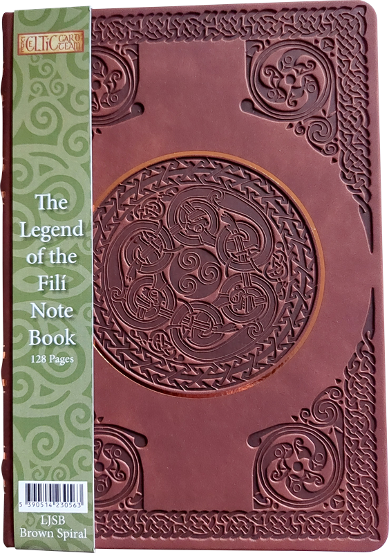 The Celtic Card Team Large Brown Faux Leather Spiral Notebook