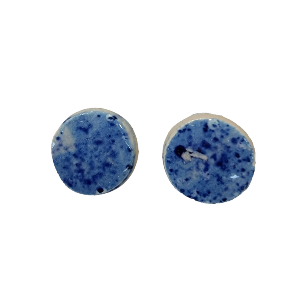 ÁMG 27 Crafts Ceramic Earrings Blue Studs