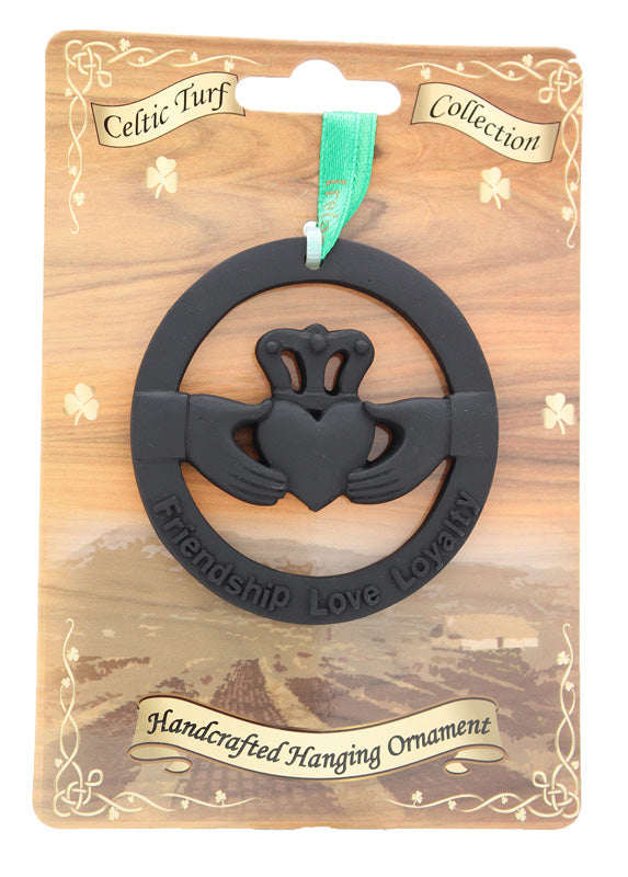 Liffey Artefacts Turf Hanging Ornament Claddagh Ring