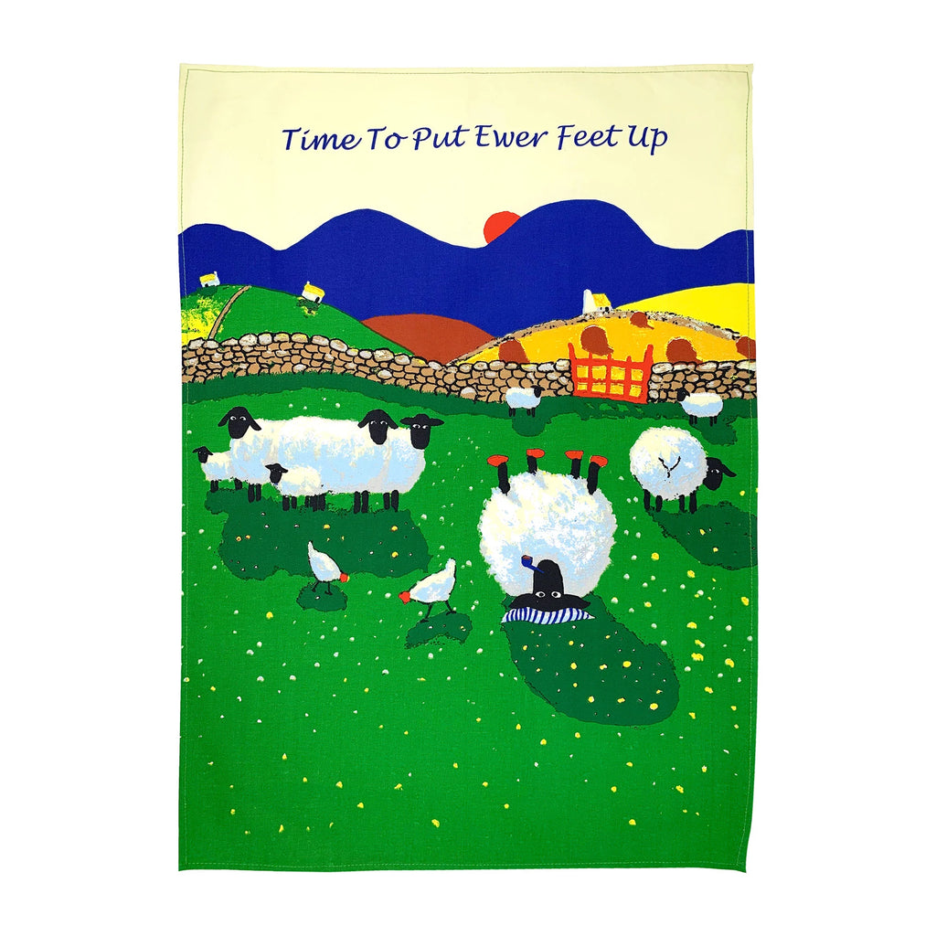 Thomas Joseph Tea Towel - 'Time to put Ewe're Feet up'