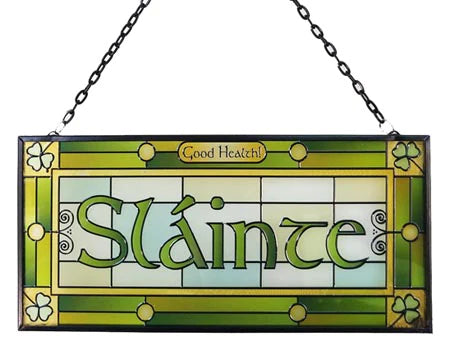 Celtic Reflections- Sláinte Stained Glass Panel