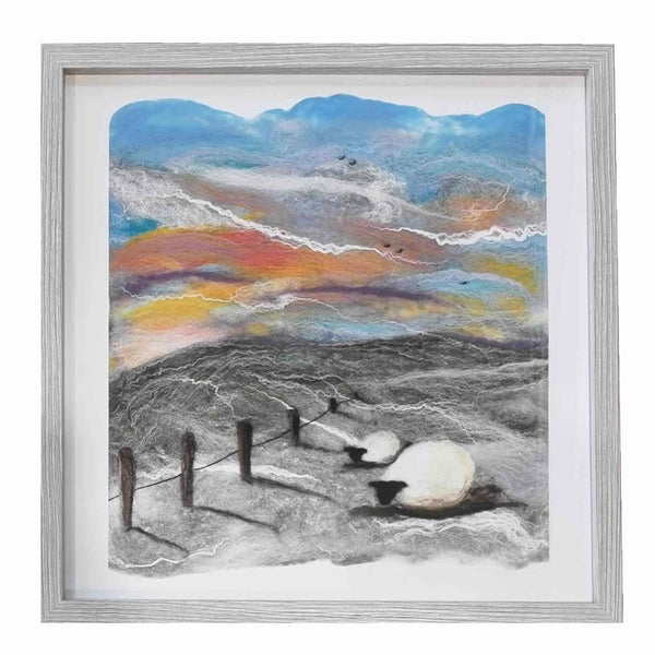 Alicia Paintings Winter Sunset Wood Frame