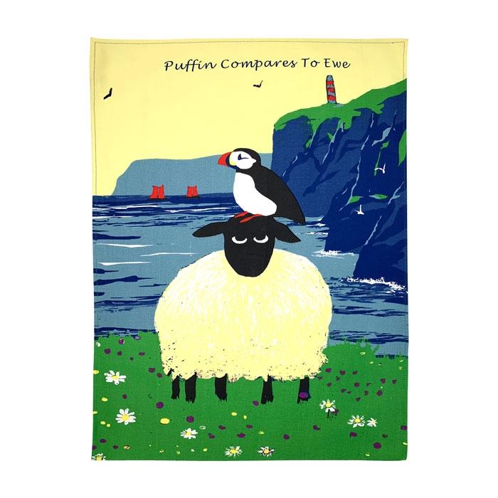 Thomas Joseph Tea Towel - 'Puffin Compares to Ewe'