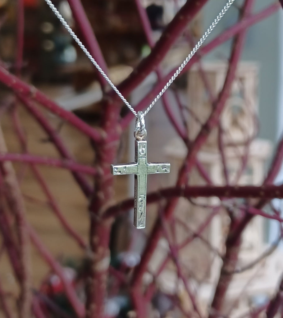 Tishpa silver vintage cross & chain