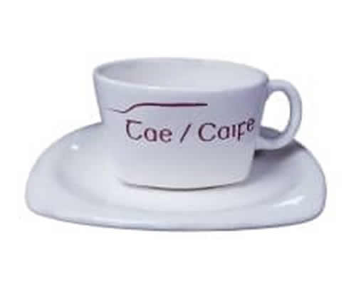 A Taste Of Carntogher Pottery Tae Caife Cup & Saucer Wine