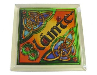 Clara Crafts Stained Glass Coaster Sláinte