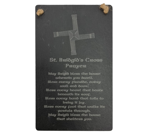 Liffey Artefacts Natural Slate St Brigid Cross Prayer