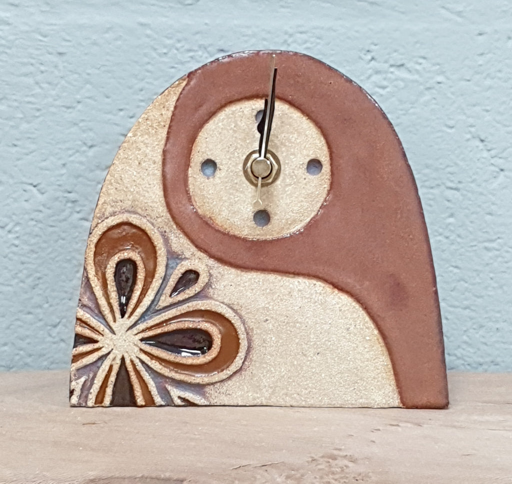 Michelle Butler Ceramics Flower Mantle Clock Small