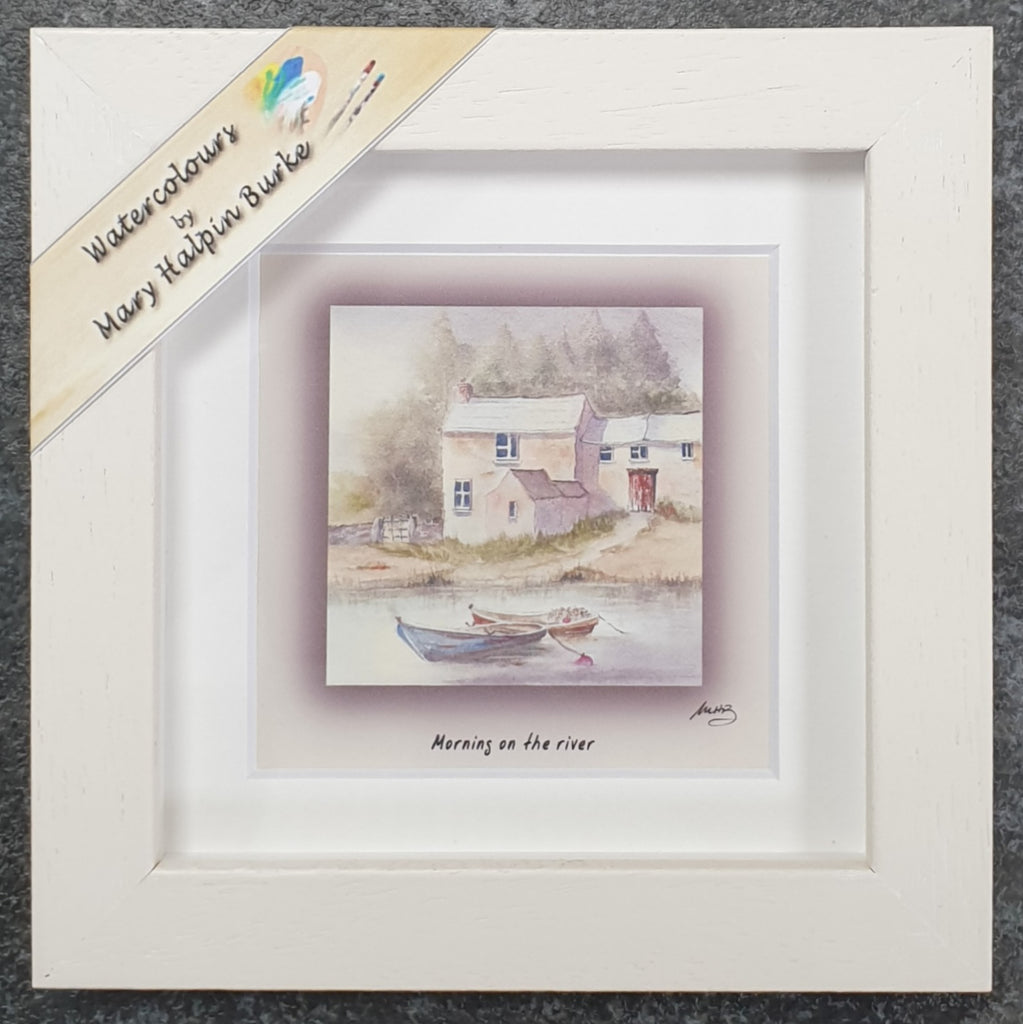 Magpi Art Morning On The River Watercolour Framed Print
