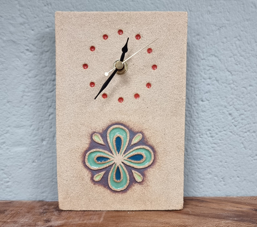 Michelle Butler Ceramics Flower Rectangular Clock