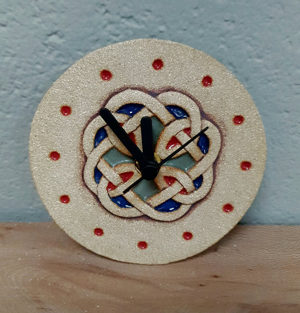 Michelle Butler Ceramics Celtic Knot Clock Round Small