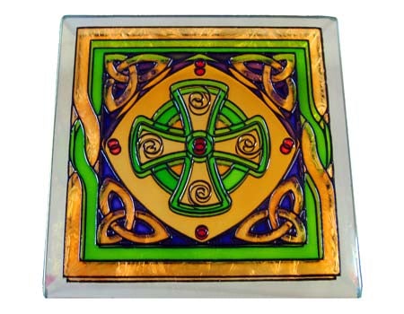 Clara Crafts Stained Glass Coaster Celtic High Cross