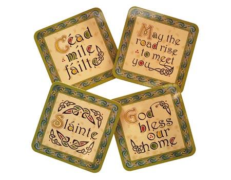 Clara Crafts Set Of 4 Irish Weave Words Coasters