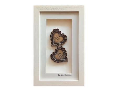 Celtic Shadows Two Hearts Entwined Shadow Box/Bronze Gallery Cream Frame