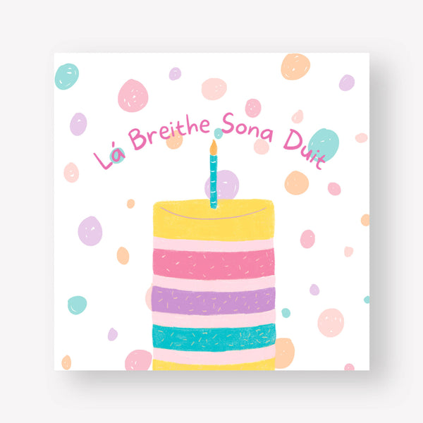 Connect The Dots Design Lá Breithe Sona Duit/Happy Birthday Cake