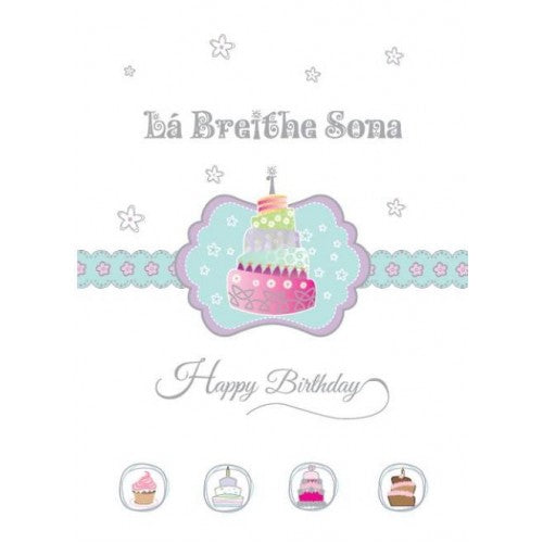 The Glen Gallery Birthday Cake Happy Birthday/Lá Breithe Sona Card