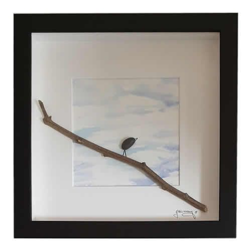 Stone the Crows Crow On Branch Box Frame Black