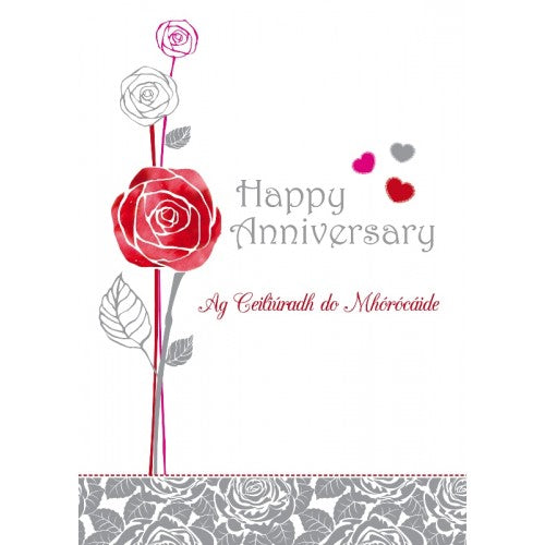 The Glen Gallery Red Rose Happy Anniversary Card