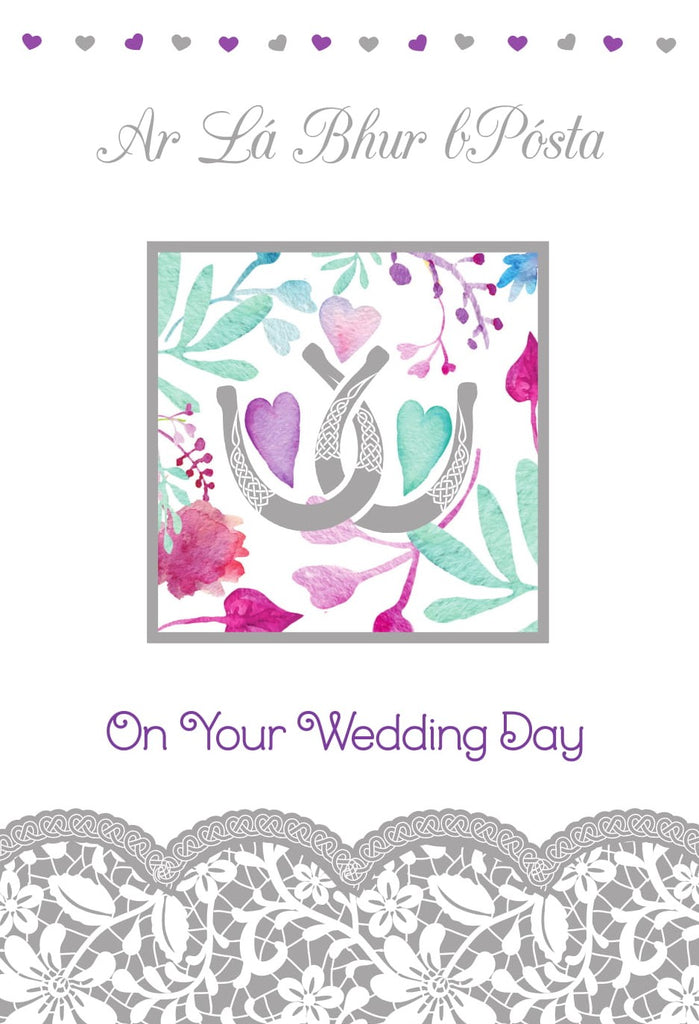 The Glen Gallery 'Hearts & Horseshoes' On Your Wedding Day Card