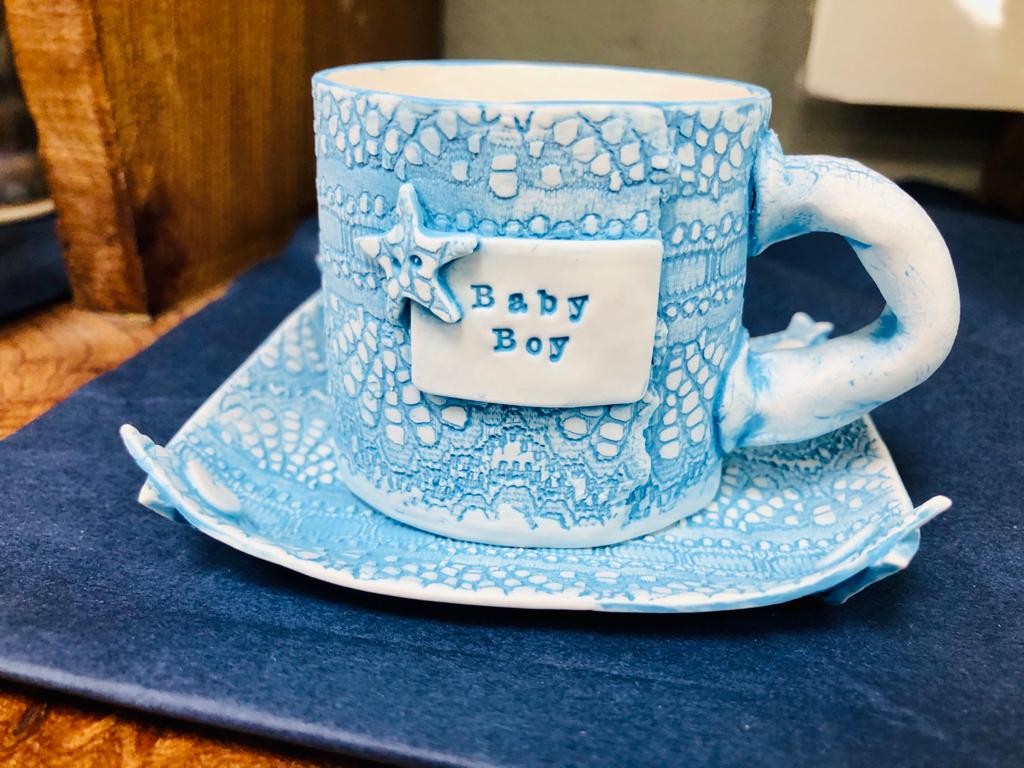 Lynda B Jewellery and Ceramics Baby Boy Cup & Saucer Set