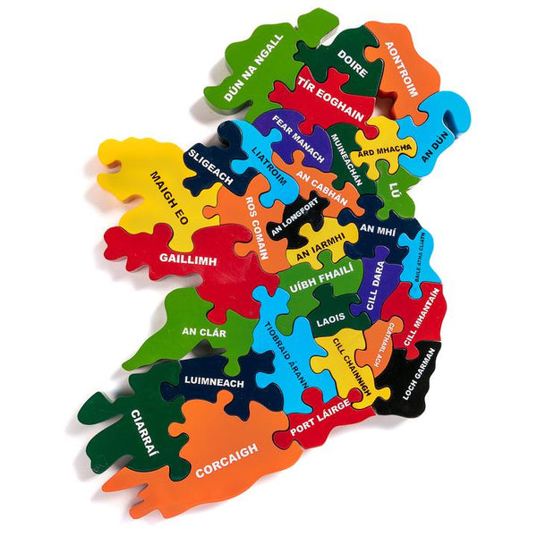 Alphabet Jigsaws Handcrafted Wooden Jigsaw Puzzle Counties Of Ireland (As Gaeilge)