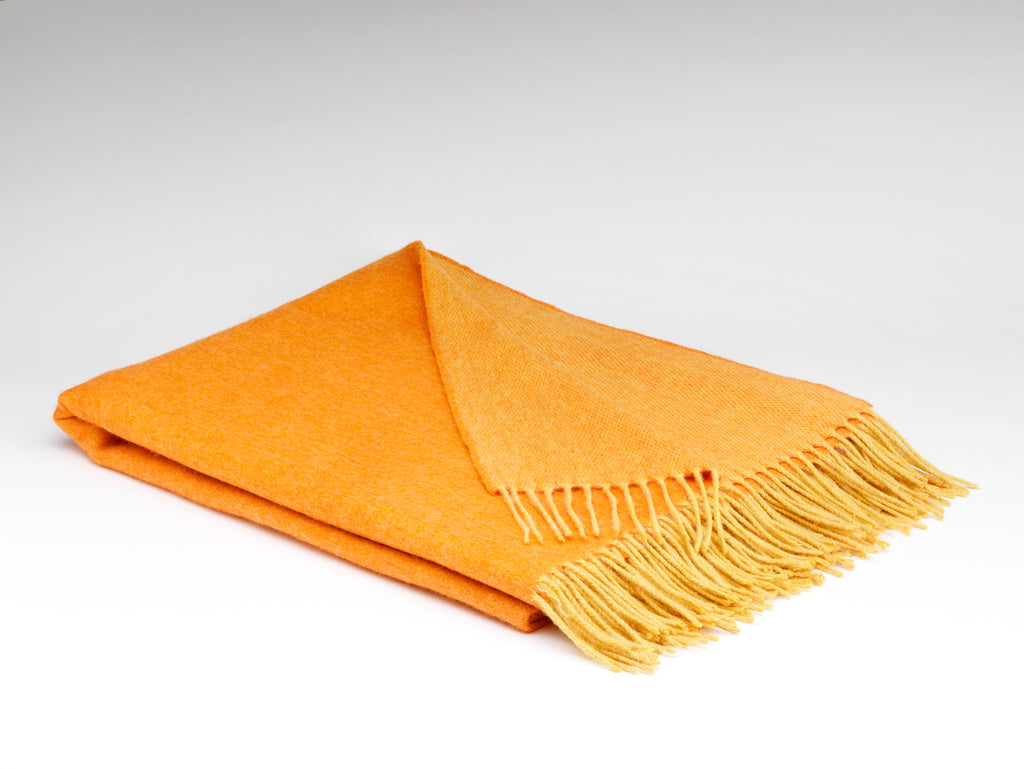 McNutt of Donegal Orange and Mustard Reversible Throw