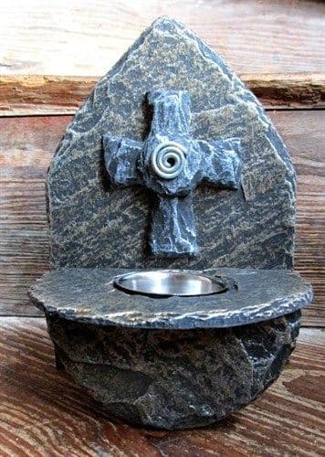 Celtic Cross Holy Water Font Pointed Top