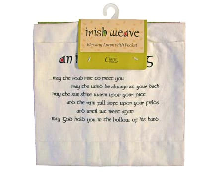 Irish Weave Blessing Apron with Pocket