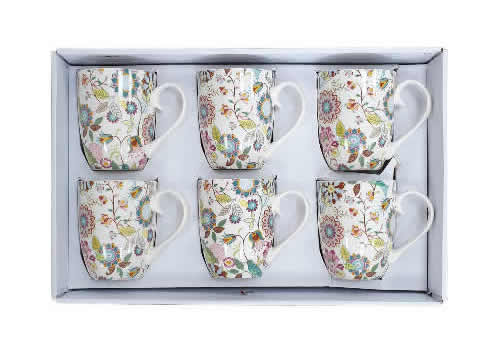 Shannonbridge Pottery Ireland Imari 6 Piece Mug Set