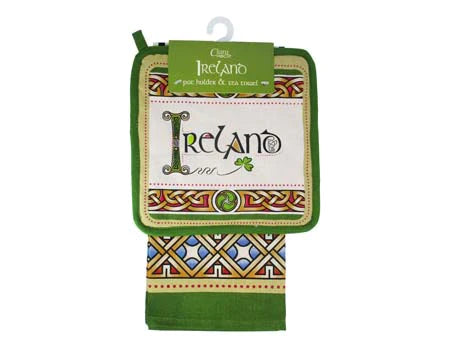 Irish Weave Ireland Tea Towel & Pot Holder
