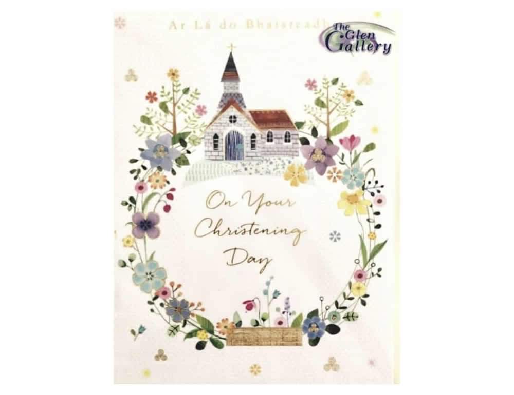 The Glen Gallery Church Scene Christening Card